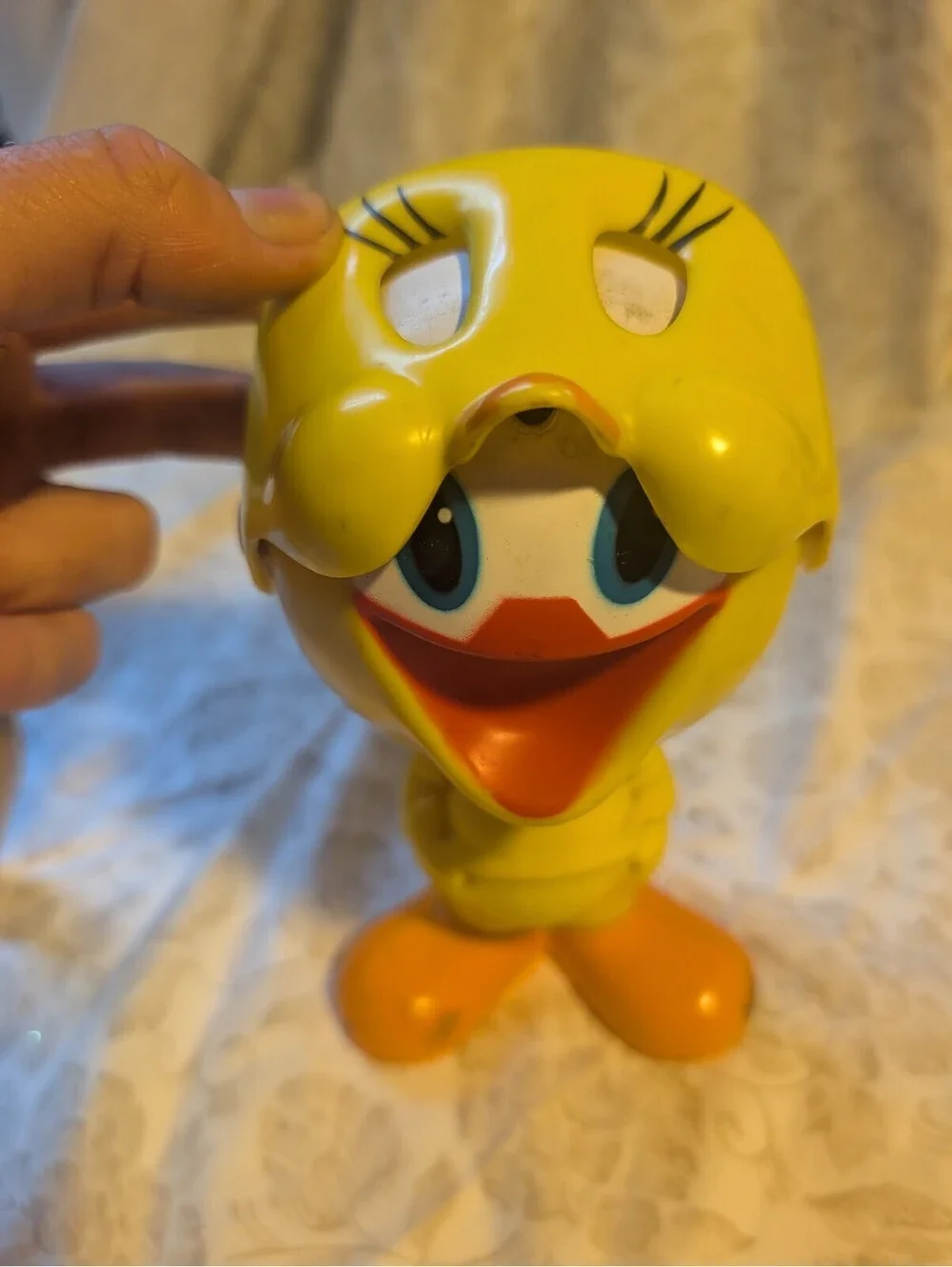 Vintage Tweety Bird Talking Action Figure with Flip up Mask